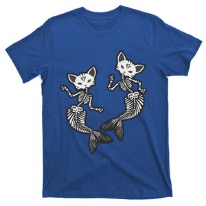 Kitty Cat Mermaid Skeleton Halloween Fantasy T-Shirt