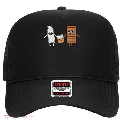 Kawaii Chocolate Milk Chocolate Milk Lover Gift High Crown Mesh Back Trucker Hat