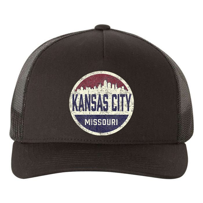 Kansas City Missouri Retro City Skyline Souvenir Yupoong Adult 5-Panel Trucker Hat