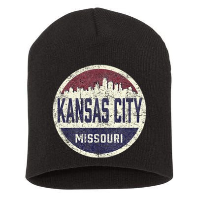 Kansas City Missouri Retro City Skyline Souvenir Short Acrylic Beanie