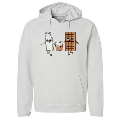 Kawaii Chocolate Milk Chocolate Milk Lover Performance Fleece Hoodie