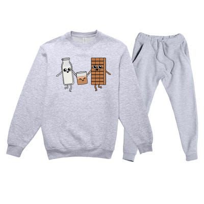 Kawaii Chocolate Milk Chocolate Milk Lover Premium Crewneck Sweatsuit Set