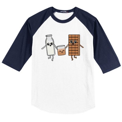 Kawaii Chocolate Milk Chocolate Milk Lover Baseball Sleeve Shirt