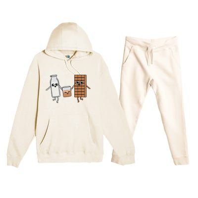 Kawaii Chocolate Milk Chocolate Milk Lover Premium Hooded Sweatsuit Set