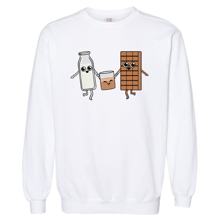 Kawaii Chocolate Milk Chocolate Milk Lover Garment-Dyed Sweatshirt