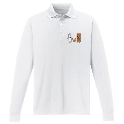 Kawaii Chocolate Milk Chocolate Milk Lover Performance Long Sleeve Polo