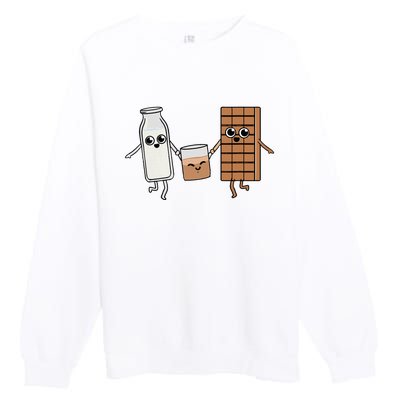 Kawaii Chocolate Milk Chocolate Milk Lover Premium Crewneck Sweatshirt