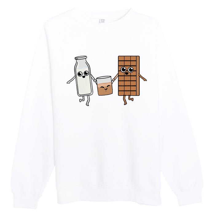 Kawaii Chocolate Milk Chocolate Milk Lover Premium Crewneck Sweatshirt