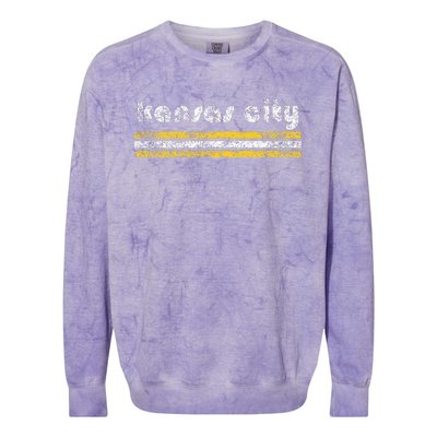 Kansas City Missouri Retro Vintage Weathered Throwback Colorblast Crewneck Sweatshirt