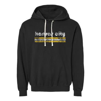 Kansas City Missouri Retro Vintage Weathered Throwback Garment-Dyed Fleece Hoodie