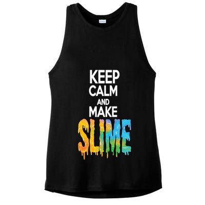 Keep Calm And Make Slime Ladies PosiCharge Tri-Blend Wicking Tank
