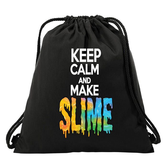 Keep Calm And Make Slime Drawstring Bag