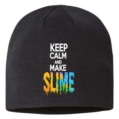 Keep Calm And Make Slime Sustainable Beanie