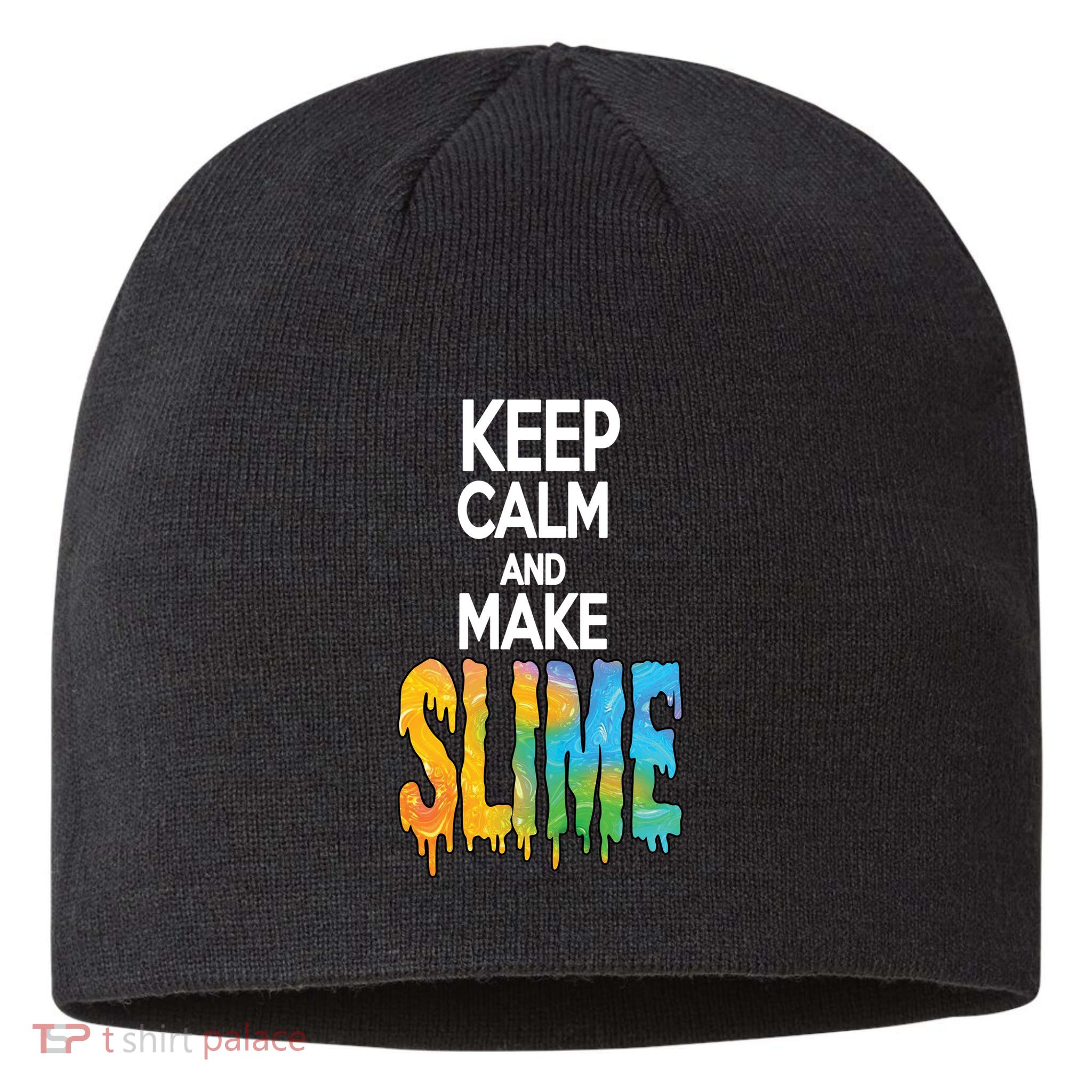 Keep Calm And Make Slime Sustainable Beanie