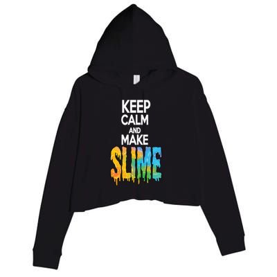 Keep Calm And Make Slime Crop Fleece Hoodie