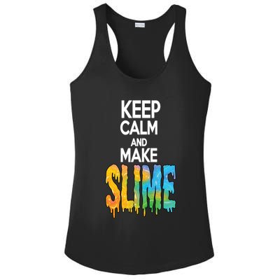 Keep Calm And Make Slime Ladies PosiCharge Competitor Racerback Tank