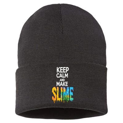 Keep Calm And Make Slime Sustainable Knit Beanie