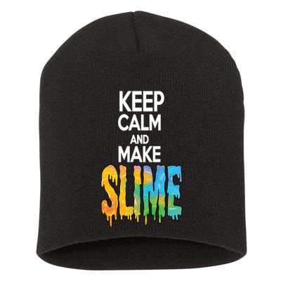 Keep Calm And Make Slime Short Acrylic Beanie