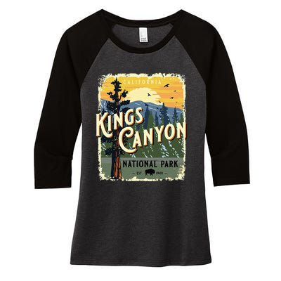 Kings Canyon National Park California Usa Women's Tri-Blend 3/4-Sleeve Raglan Shirt