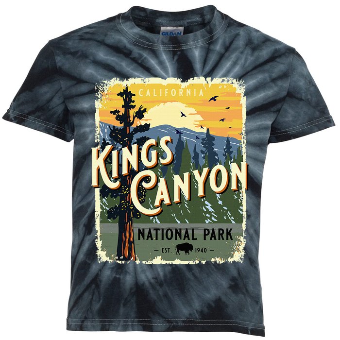 Kings Canyon National Park California Usa Kids Tie-Dye T-Shirt