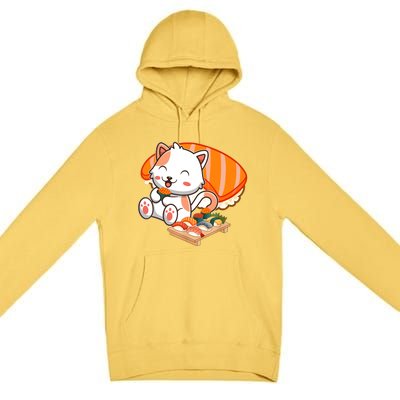 Kawaii Cat Otaku Japanese Sushi Gift Girls Teenager Premium Pullover Hoodie