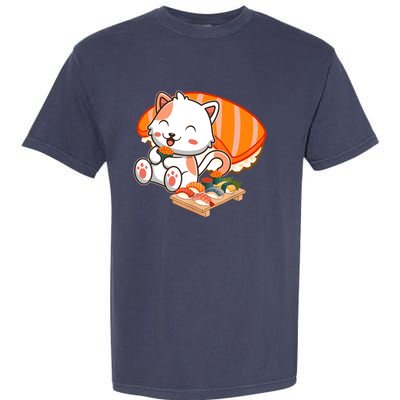 Kawaii Cat Otaku Japanese Sushi Gift Girls Teenager Garment-Dyed Heavyweight T-Shirt