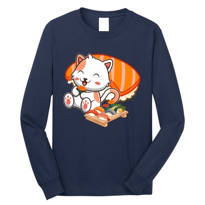 Kawaii Cat Otaku Japanese Sushi Gift Girls Teenager Long Sleeve Shirt