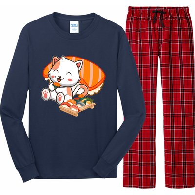 Kawaii Cat Otaku Japanese Sushi Gift Girls Teenager Long Sleeve Pajama Set