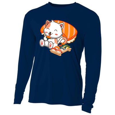 Kawaii Cat Otaku Japanese Sushi Gift Girls Teenager Cooling Performance Long Sleeve Crew