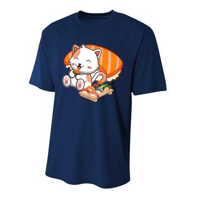 Kawaii Cat Otaku Japanese Sushi Gift Girls Teenager Performance Sprint T-Shirt