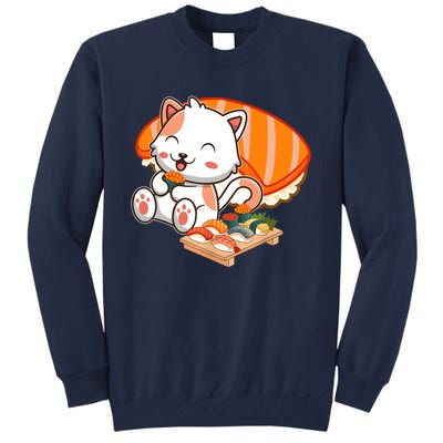 Kawaii Cat Otaku Japanese Sushi Gift Girls Teenager Tall Sweatshirt