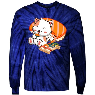 Kawaii Cat Otaku Japanese Sushi Gift Girls Teenager Tie-Dye Long Sleeve Shirt