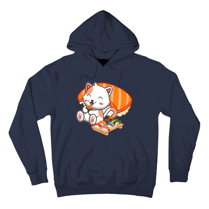 Kawaii Cat Otaku Japanese Sushi Gift Girls Teenager Tall Hoodie