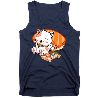 Kawaii Cat Otaku Japanese Sushi Gift Girls Teenager Tank Top