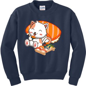 Kawaii Cat Otaku Japanese Sushi Gift Girls Teenager Kids Sweatshirt