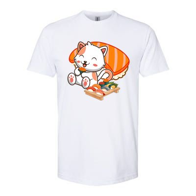 Kawaii Cat Otaku Japanese Sushi Gift Girls Teenager Softstyle CVC T-Shirt