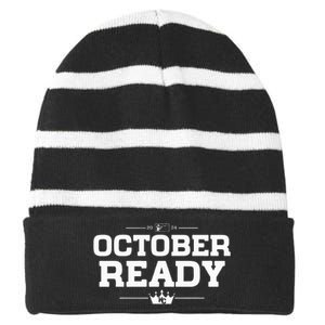 Kansas City October Ready Kc Blue Striped Beanie with Solid Band