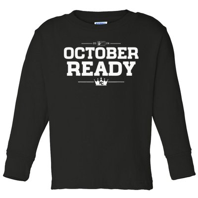 Kansas City October Ready Kc Blue Toddler Long Sleeve Shirt