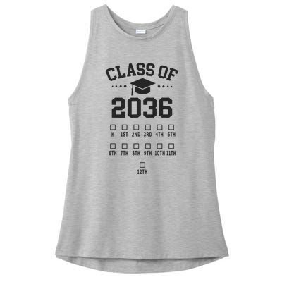 Kindergarten Class Of 2036 Grow With Me Space For Checkmarks Ladies PosiCharge Tri-Blend Wicking Tank