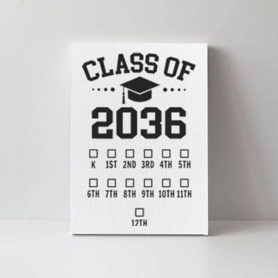 Kindergarten Class Of 2036 Grow With Me Space For Checkmarks Canvas