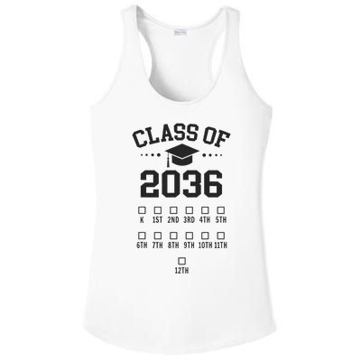 Kindergarten Class Of 2036 Grow With Me Space For Checkmarks Ladies PosiCharge Competitor Racerback Tank