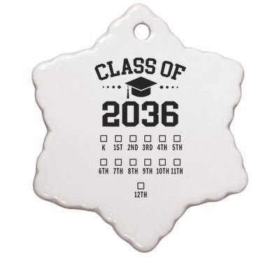 Kindergarten Class Of 2036 Grow With Me Space For Checkmarks Ceramic Star Ornament