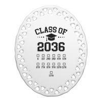 Kindergarten Class Of 2036 Grow With Me Space For Checkmarks Ceramic Oval Ornament