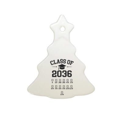 Kindergarten Class Of 2036 Grow With Me Space For Checkmarks Ceramic Tree Ornament