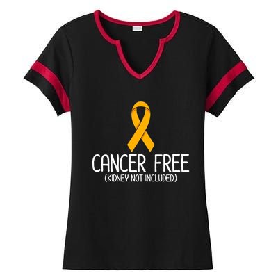 Kidney Cancer Orange Ribbon Awareness Survivor Gift Ladies Halftime Notch Neck Tee