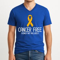Kidney Cancer Orange Ribbon Awareness Survivor Gift V-Neck T-Shirt