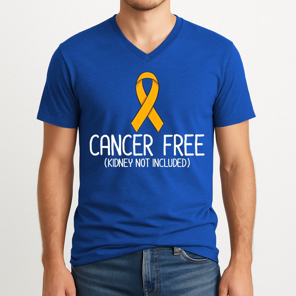 Kidney Cancer Orange Ribbon Awareness Survivor Gift V-Neck T-Shirt