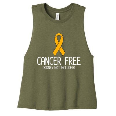 Kidney Cancer Orange Ribbon Awareness Survivor Gift Women's Racerback Cropped Tank