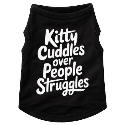 Kitty Cuddles Over People Struggles Funny Cat Lover Doggie Tank