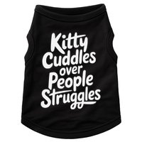Kitty Cuddles Over People Struggles Funny Cat Lover Doggie Tank